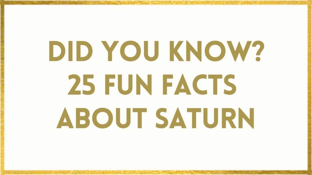 facts about Saturn